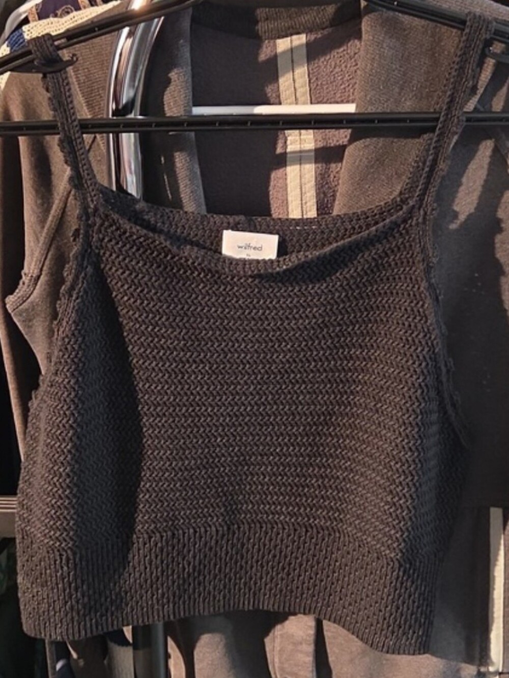 👒Wilfred scalloped cotton knit crop tank